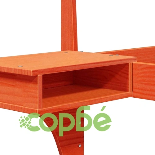 Легло с нощни шкафчета от масивно борово дърво 90x200 см - восъчнокафяв цвят ➤ топ цена ➤ sorbe.bg