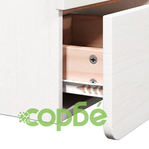 Комплект 2 броя стенни нощни шкафчета бяло 39x34x33 см масивно борово дърво ➤ топ цена ➤ sorbe.bg