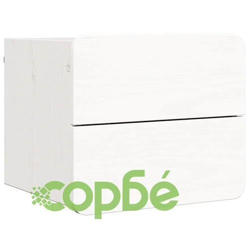 Комплект 2 броя стенни нощни шкафчета бяло 39x34x33 см масивно борово дърво ➤ топ цена ➤ sorbe.bg