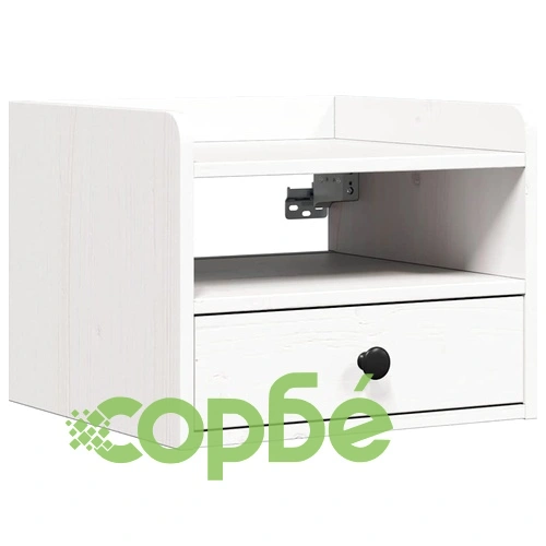 Стенни нощни шкафчета 2 бр. бяло 38 x 36 x 29.5 см борово дърво масив ➤ топ цена ➤ sorbe.bg