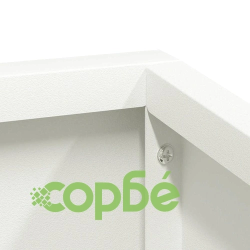 Градинска саксия от студено валцована стомана 80x80x50 см бяла ➤ топ цена ➤ sorbe.bg