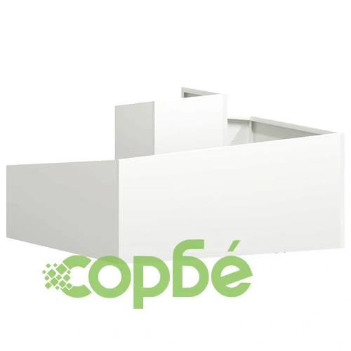 Градинска саксия от студено валцована стомана 80x80x50 см бяла ➤ топ цена ➤ sorbe.bg