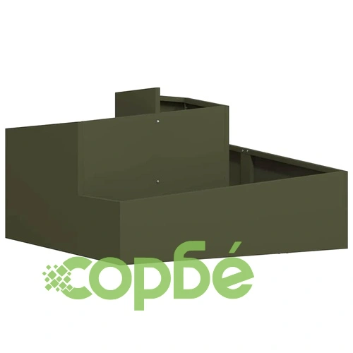 Градинска саксия от студено валцована стомана маслиненозелена 80x80x50 см ➤ топ цена ➤ sorbe.bg