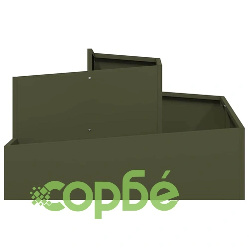 Градинска саксия от студено валцована стомана маслиненозелена 80x80x50 см ➤ топ цена ➤ sorbe.bg