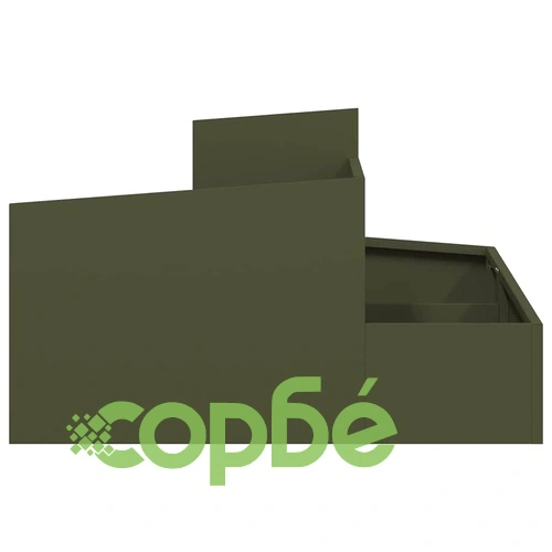 Градинска саксия от студено валцована стомана маслиненозелена 80x80x50 см ➤ топ цена ➤ sorbe.bg