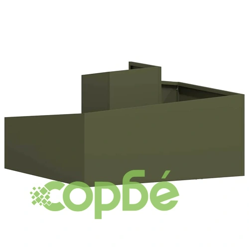 Градинска саксия от студено валцована стомана маслиненозелена 80x80x50 см ➤ топ цена ➤ sorbe.bg