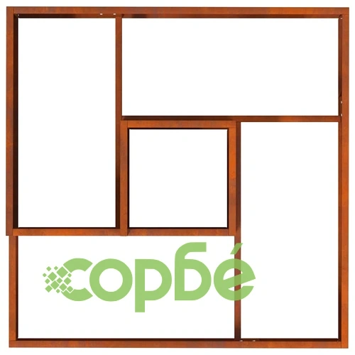 Градинска саксия от патинираща стомана 80x80x50 см кафява ➤ топ цена ➤ sorbe.bg