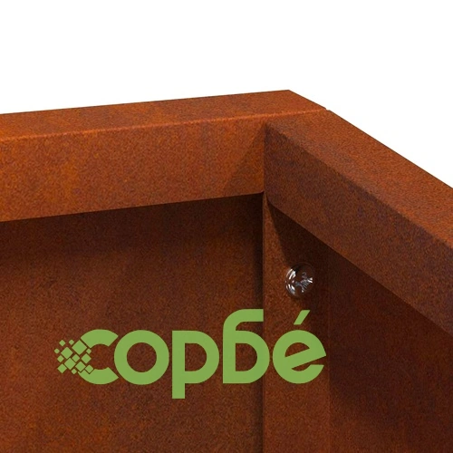 Градинска саксия от патинираща стомана 80x80x50 см кафява ➤ топ цена ➤ sorbe.bg