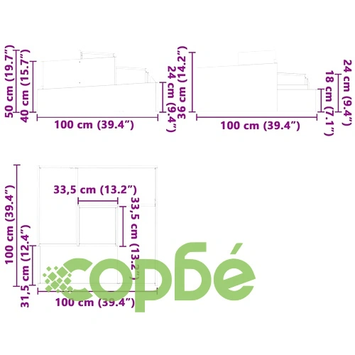 Градинска саксия от стомана маслиненозелена 100x100x50 см ➤ топ цена ➤ sorbe.bg