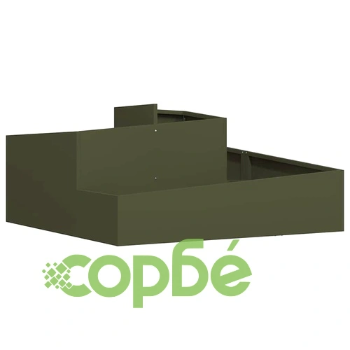 Градинска саксия от стомана маслиненозелена 100x100x50 см ➤ топ цена ➤ sorbe.bg