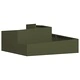 Градинска саксия от стомана маслиненозелена 100x100x50 см