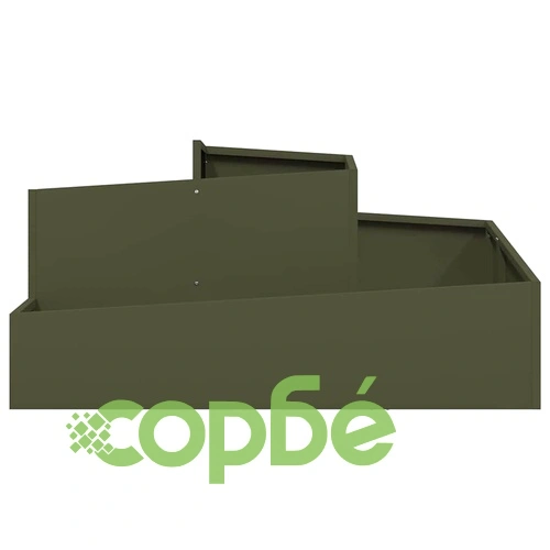Градинска саксия от стомана маслиненозелена 100x100x50 см ➤ топ цена ➤ sorbe.bg