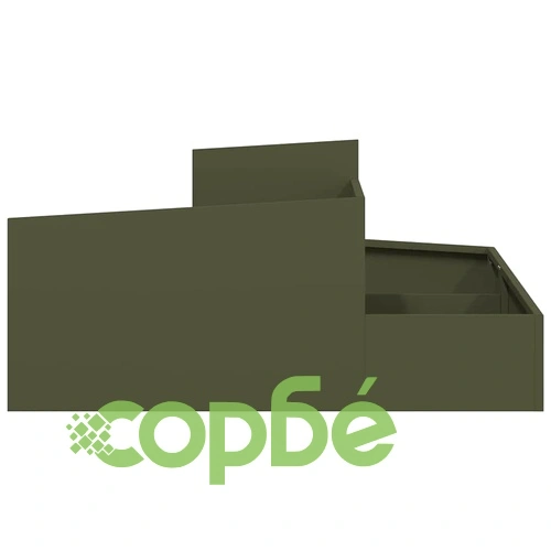 Градинска саксия от стомана маслиненозелена 100x100x50 см ➤ топ цена ➤ sorbe.bg
