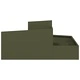 Градинска саксия от стомана маслиненозелена 100x100x50 см