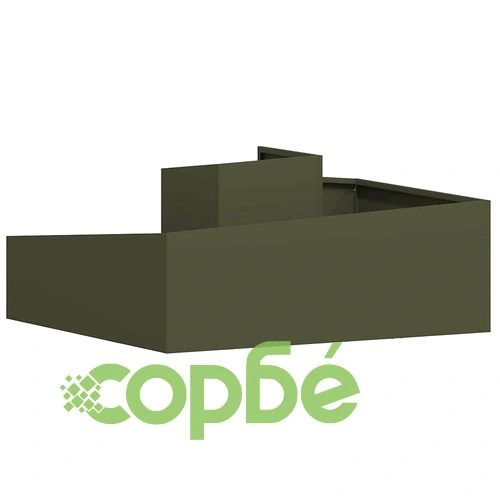 Градинска саксия от стомана маслиненозелена 100x100x50 см ➤ топ цена ➤ sorbe.bg