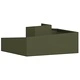 Градинска саксия от стомана маслиненозелена 100x100x50 см