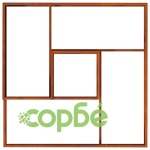 Градинска саксия от патинираща стомана 100x100x50 см кафява ➤ топ цена ➤ sorbe.bg