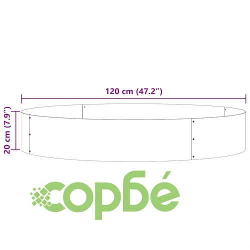 Градинска саксия от неръждаема стомана 120x120x20 см сребриста ➤ топ цена ➤ sorbe.bg