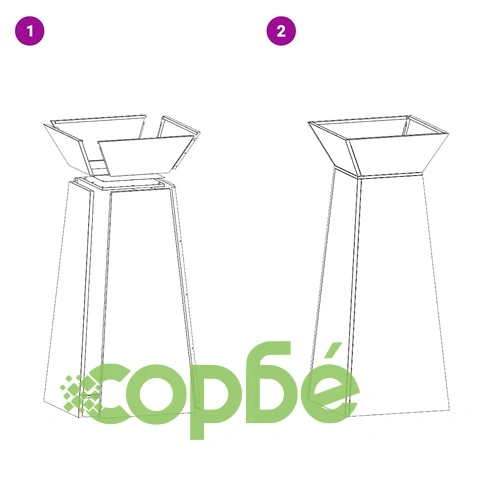 Градинска саксия колона Антрацит 40x40x100 см Стомана ➤ топ цена ➤ sorbe.bg