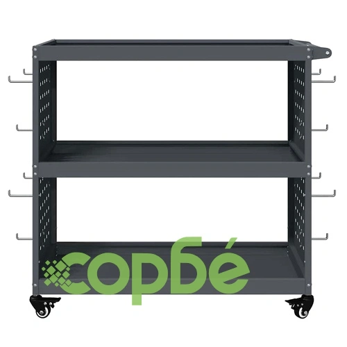 Количка за инструменти от студено валцувана стомана антрацит 75x35x73 см с 3 рафта ➤ топ цена ➤ sorbe.bg