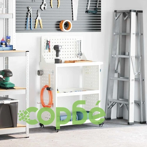 Количка за инструменти бяла 65x35x111 см от студено валцувана стомана ➤ топ цена ➤ sorbe.bg