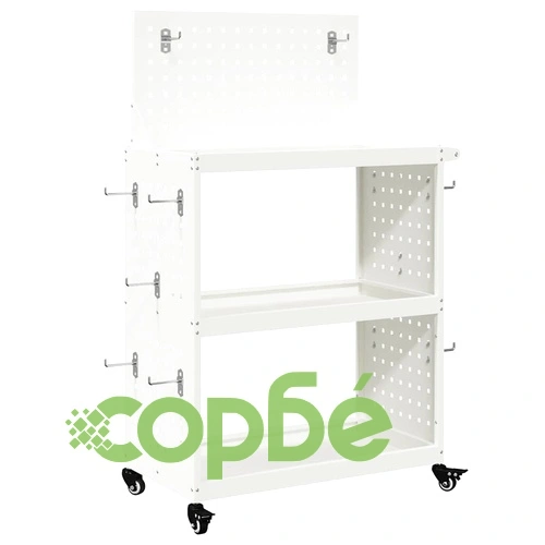 Количка за инструменти бяла 65x35x111 см от студено валцувана стомана ➤ топ цена ➤ sorbe.bg