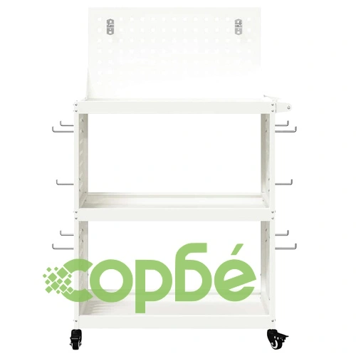 Количка за инструменти бяла 65x35x111 см от студено валцувана стомана ➤ топ цена ➤ sorbe.bg