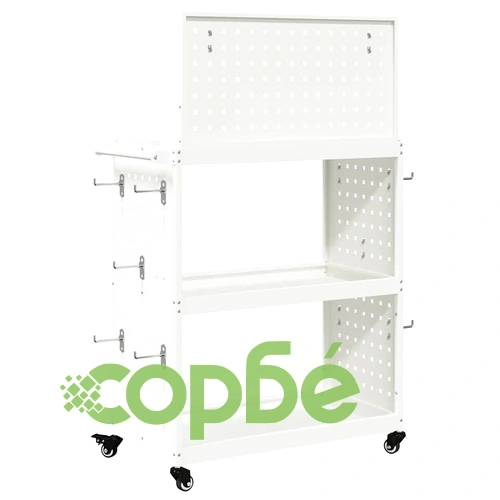 Количка за инструменти бяла 65x35x111 см от студено валцувана стомана ➤ топ цена ➤ sorbe.bg