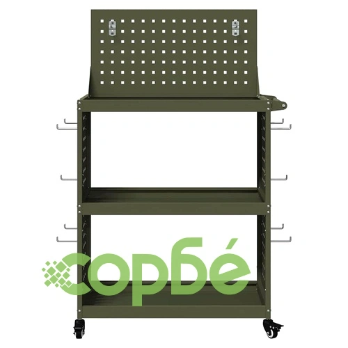 Карача за инструменти от студено валцувана стомана маслиненозелен 65x35x111 см ➤ топ цена ➤ sorbe.bg