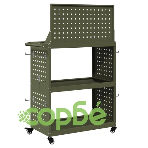 Карача за инструменти от студено валцувана стомана маслиненозелен 65x35x111 см ➤ топ цена ➤ sorbe.bg