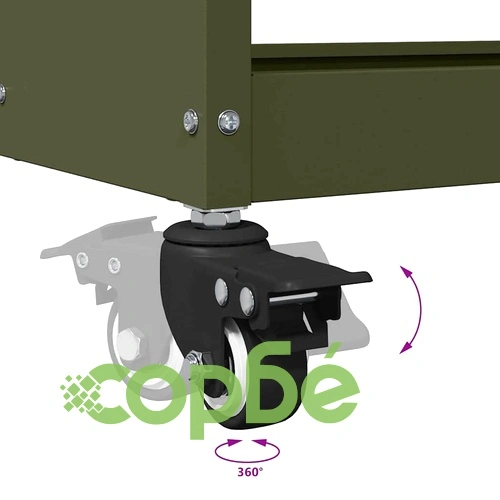 Количка за инструменти от студено валцувана стомана - маслиненозелена 65x35x111 см ➤ топ цена ➤ sorbe.bg