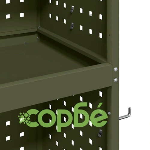 Количка за инструменти от студено валцувана стомана - маслиненозелена 65x35x111 см ➤ топ цена ➤ sorbe.bg