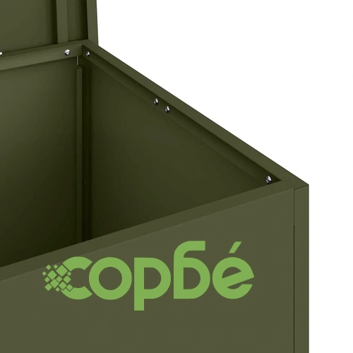 Кутия за градински възглавници от поцинкована стомана, 80 x 50.5 x 50 см, маслиненозелена ➤ топ цена ➤ sorbe.bg