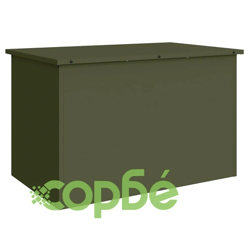 Кутия за градински възглавници от поцинкована стомана, 80 x 50.5 x 50 см, маслиненозелена ➤ топ цена ➤ sorbe.bg