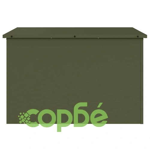 Кутия за градински възглавници от поцинкована стомана, 80 x 50.5 x 50 см, маслиненозелена ➤ топ цена ➤ sorbe.bg