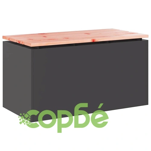 Градинска пейка от дърво и стомана, Черно, 80 x 40 x 43 см ➤ топ цена ➤ sorbe.bg