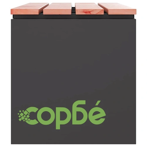 Градинска пейка от дърво и стомана, Черно, 80 x 40 x 43 см ➤ топ цена ➤ sorbe.bg