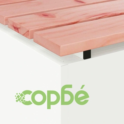 Градинска пейка от дърво и стомана, Бяло, 100 x 40 x 43 см ➤ топ цена ➤ sorbe.bg