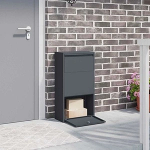 Пощенска кутия за пакети стомана антрацит 44x22x82 см с ключалка