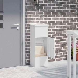 Пощенска кутия за пратки от стомана 44.5x29x110.5 см бяла