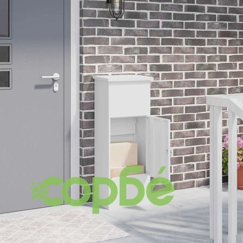 Пощенска кутия за пратки от стомана 44.5x29x110.5 см бяла ➤ топ цена ➤ sorbe.bg