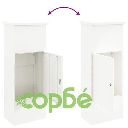 Пощенска кутия за пратки от стомана 44.5x29x110.5 см бяла ➤ топ цена ➤ sorbe.bg