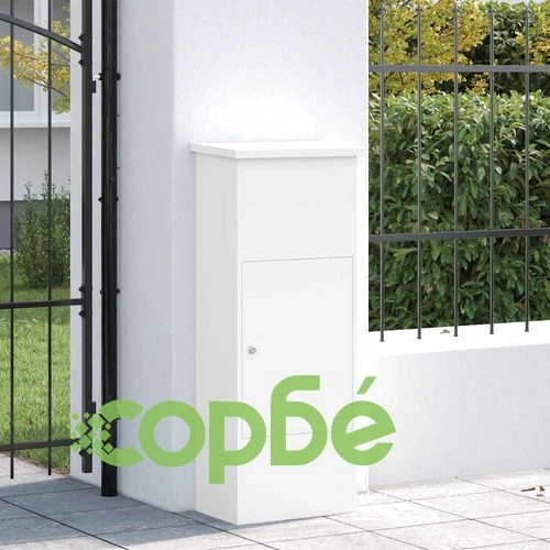 Пощенска кутия за пратки от стомана 44.5x29x110.5 см бяла ➤ топ цена ➤ sorbe.bg