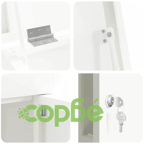 Пощенска кутия за пратки от стомана 44.5x29x110.5 см бяла ➤ топ цена ➤ sorbe.bg