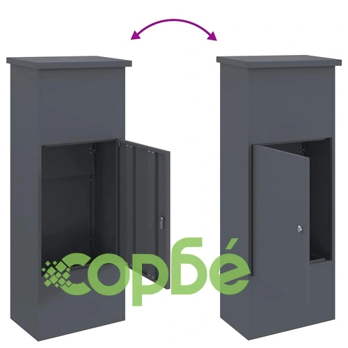 Пощенска кутия за пратки от стомана - антрацит 44.5 x 29 x 110.5 см ➤ топ цена ➤ sorbe.bg