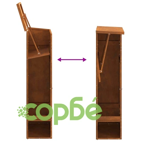 Пощенска кутия за пратки от патинираща стомана 44.5x29x110.5 см ➤ топ цена ➤ sorbe.bg