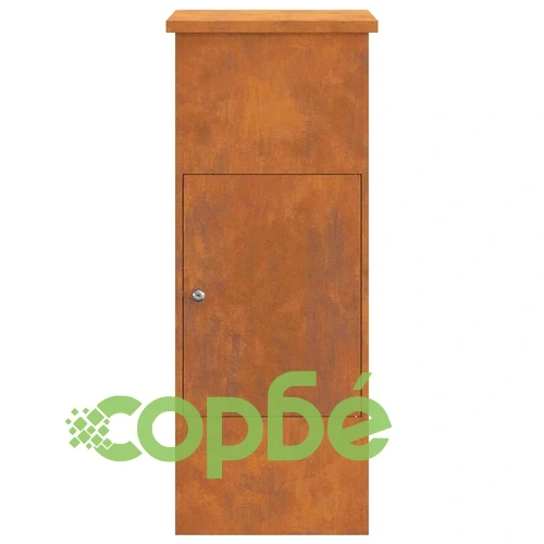 Пощенска кутия за пратки от патинираща стомана 44.5x29x110.5 см ➤ топ цена ➤ sorbe.bg