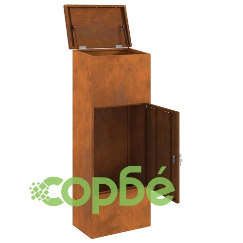 Пощенска кутия за пратки от патинираща стомана 44.5x29x110.5 см ➤ топ цена ➤ sorbe.bg