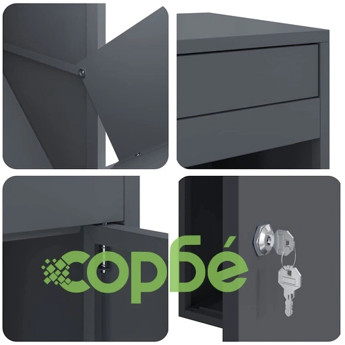 Пощенска кутия за пратки от стомана антрацит 41x38x103 см ➤ топ цена ➤ sorbe.bg