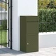 Пощенска кутия за пратки от стомана маслиненозелена 41x38x103 см